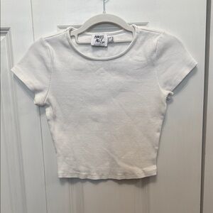 Princess Polly Cotton Crop Top Size 2 in White